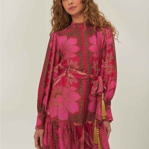 FARM Rio Pink Floral Midi Dress